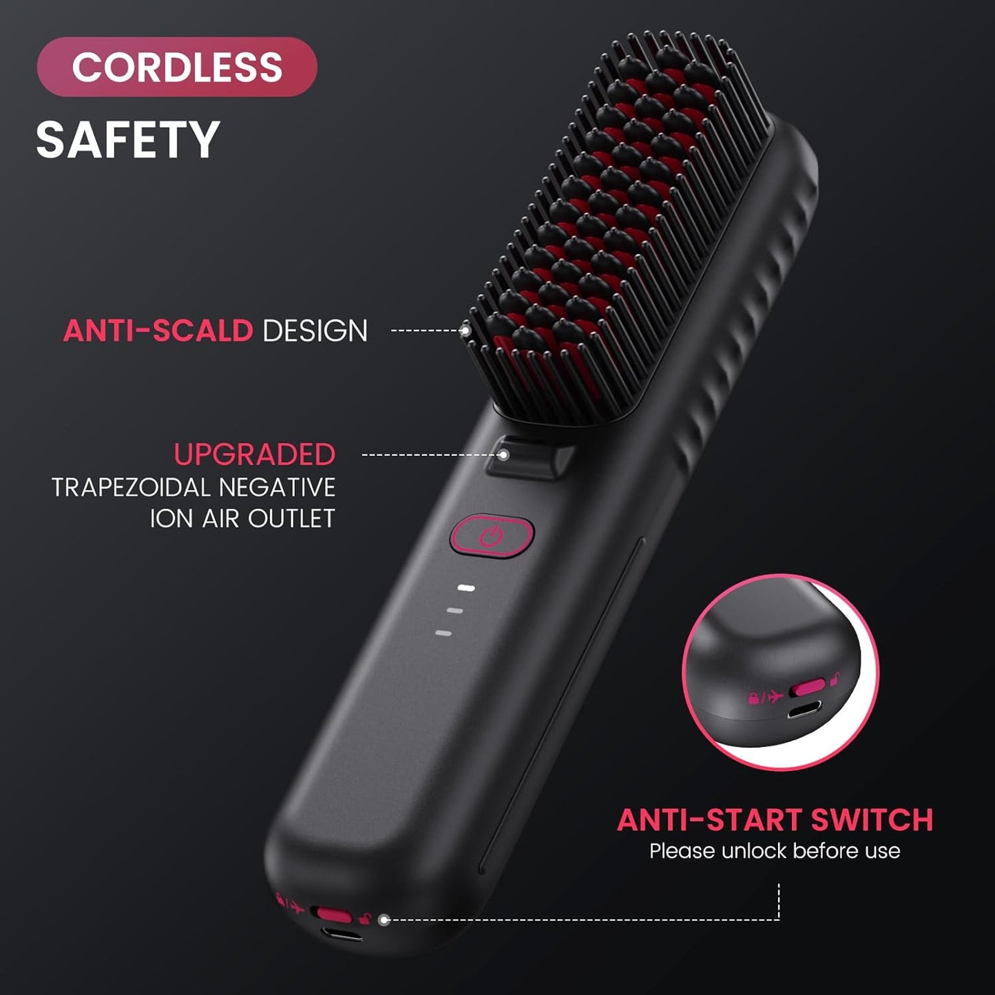 Silky Smooth Cordless Straightener Brush 1