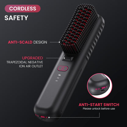 Silky Smooth Cordless Straightener Brush 1
